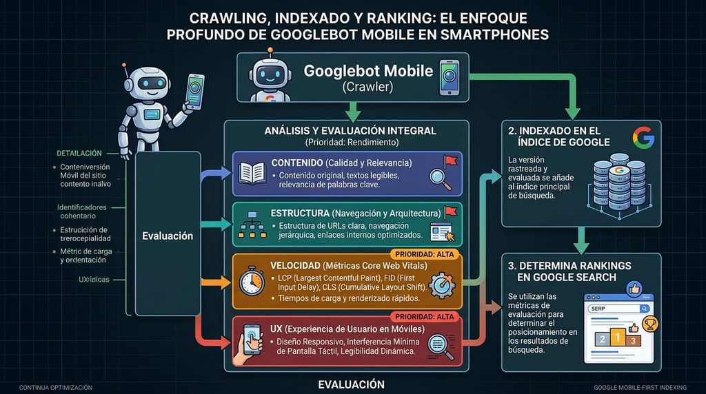 Mobile-First y Googlebot, indexado, ranking