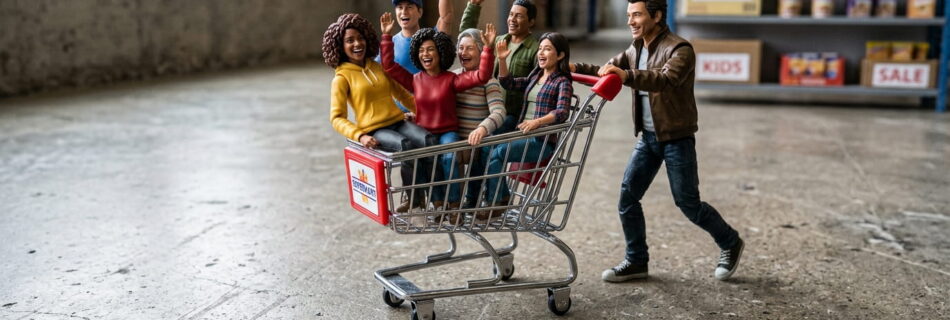 Llevando comunidad en un carrito de compras